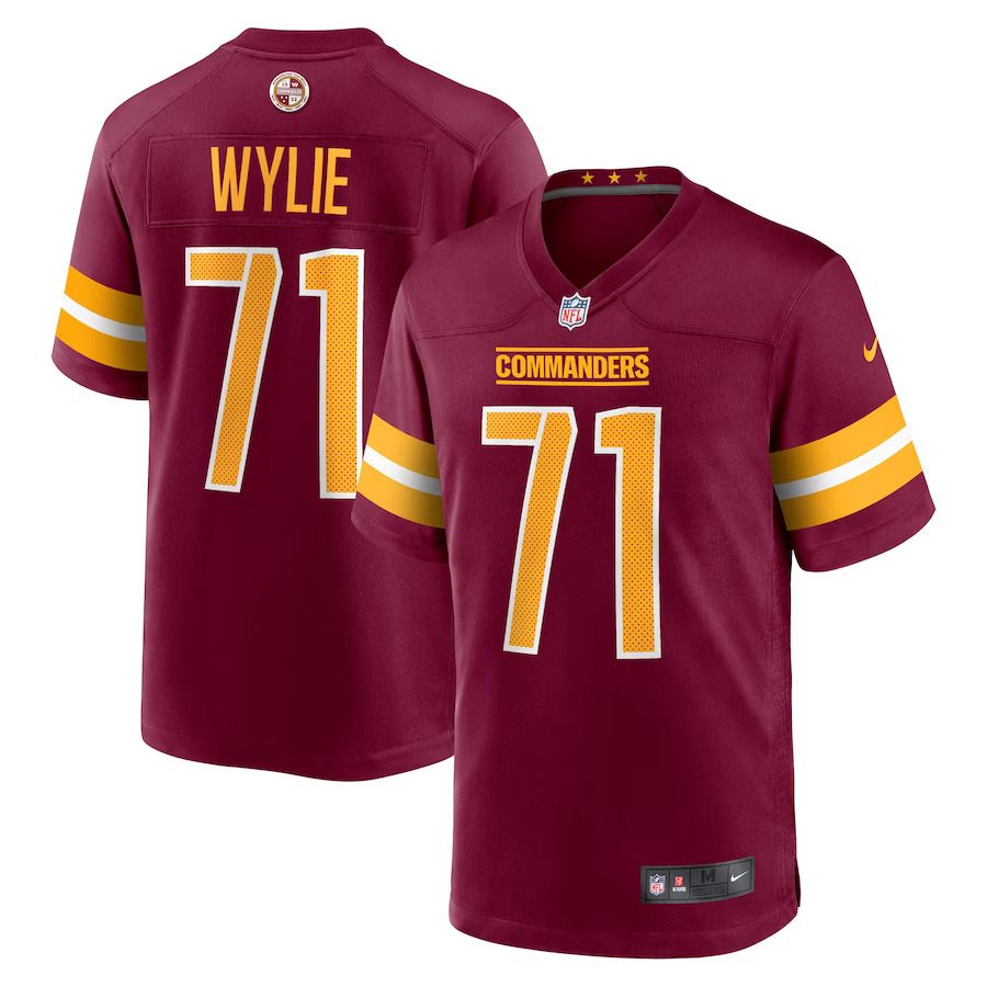 Men Washington Commanders #71 Andrew Wylie Nike Burgundy Game Player NFL Jersey